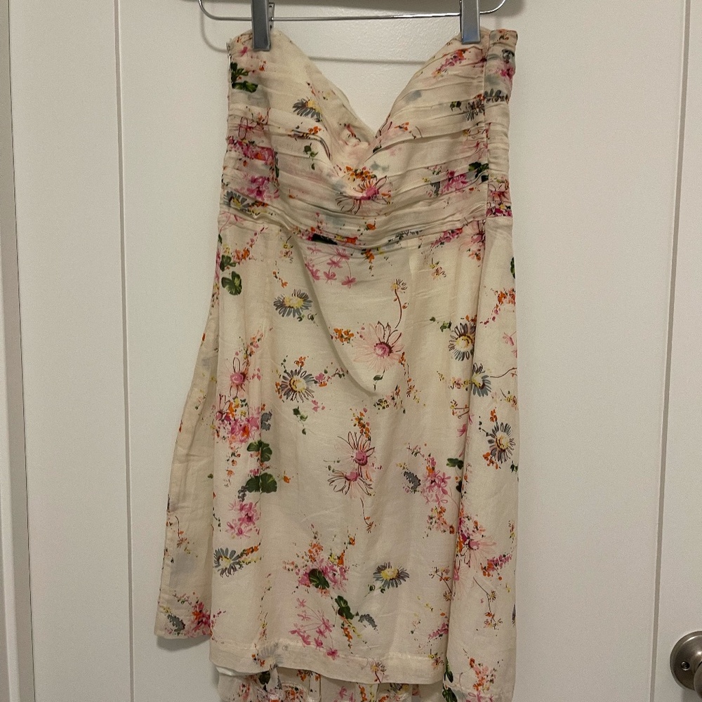 DejaVu Spring Floral Strapless Dress
